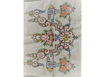 Vintage Hand CROSS STITCHED Runners- 3 Sizes- Glorious Colors