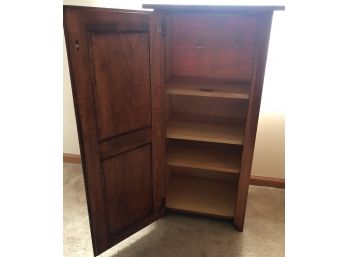 Vintage Wood  Storage Cabinet With 4 Shelves 38'H X 19'L X 13 1/2' D ( See Description)