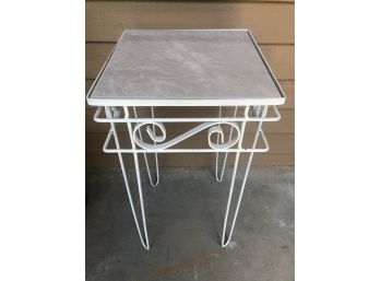 Metal Plant Stand/ Table With Removable Tile Top~ 23' H - 12' Squared