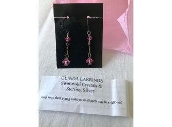 WICKED Earrings -- GLINDA COLLECTION.  Sterling Silver And Swarovski Crystals