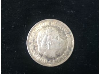 1962 Netherlands Kingdom Queen JULIANA 2½ Gulden Authentic Silver Coin
