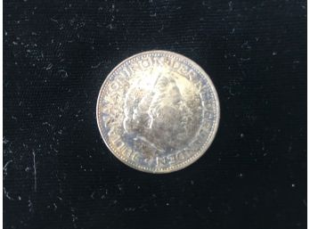 1960 Netherlands Kingdom Queen JULIANA Authentic Silver 2 1/2 Gulden Coin