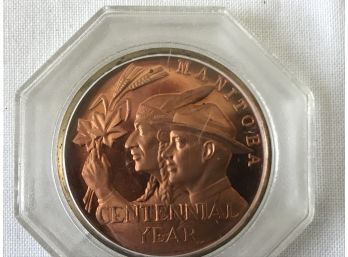 Manitoba Centennial Medal In Case