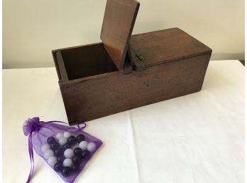 Antique Velvet Lined Ballot  Box