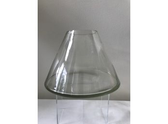 Unusual Heavy Conical Glass Vase -- Maybe Badash From Poland