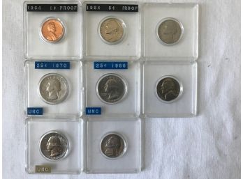 8  Assorted Proof And  Uncirculated American Coins