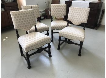 Four Professionally Reupholstered Dining Chairs