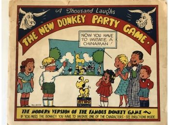 1937 Offensive Pin The Tail On The Donkey Game.