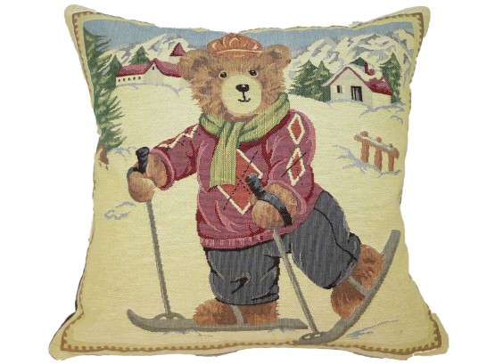 Skier Decorative Pillow Case Only