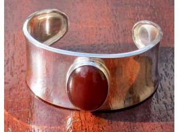 Large Sterling Silver Cuff Bracelet Large Stone