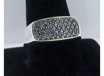 DAVID YURMAN MENS PAVE' SIGNET RING WITH BLACK DIAMONDS