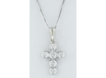 White Gold Diamond Cross