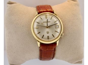 Vintage Bulova Accutron M9 Men's 14K Yellow Gold Quartz Watch F47073