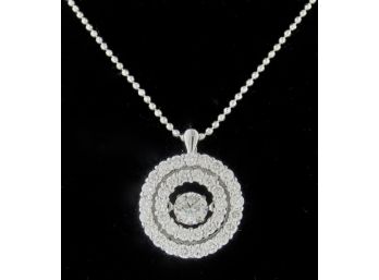 1.30 Carat TW Floating Diamond Pendant With Chain