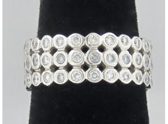 3 Row Diamond Eternity Band 14K White Gold