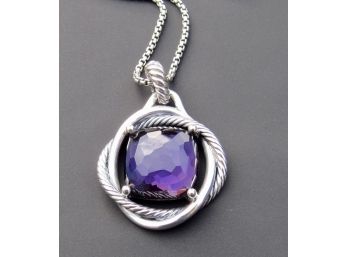 David Yurman Black Orchid (Lavender Amethyst Backed With Hematine), 17x17mm