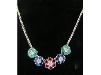 Sterling Multi Color Necklace