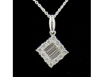 1.12 Carat TW Baguette And Round Diamond Pendant