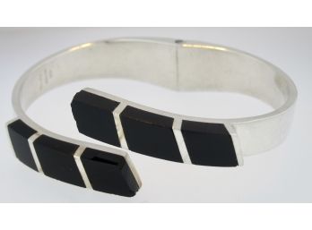 Heavy Sterling Onyx Bracelet