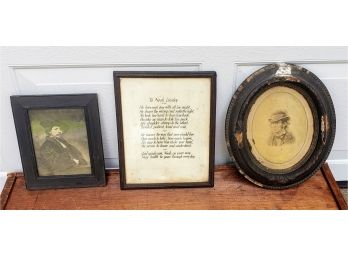 Framed Wall Art Lot Of 3