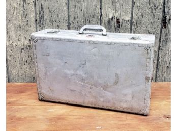 Small Antique Aluminum Steamer Trunk