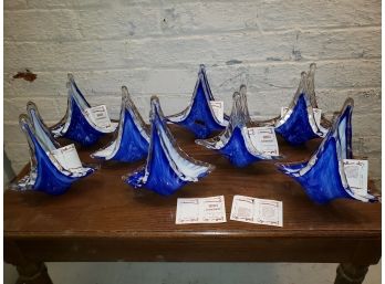 Lot Of Vintage Blue Glass 'Bomboniere' Hostess Gifts No.2
