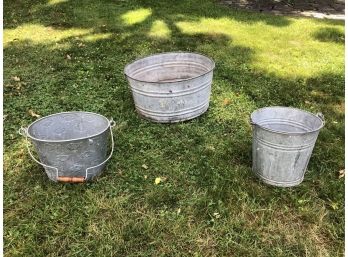 Galvanized Bucket And Pail Lot