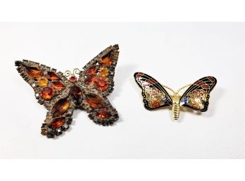 2 Butterfly Pins