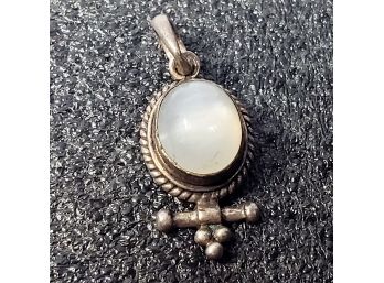 White Moon Stone  Sterling Silver Pendant