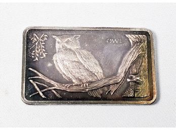 1 Oz   .999  Silver Bar ' OWL'