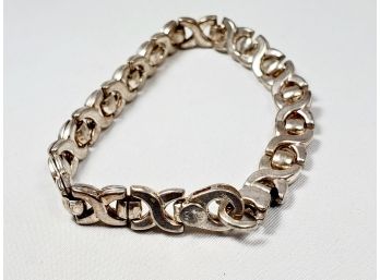 Sterling Silver Bracelet Vintage  X Link