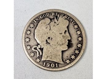 1901 Barber  Half Dollar