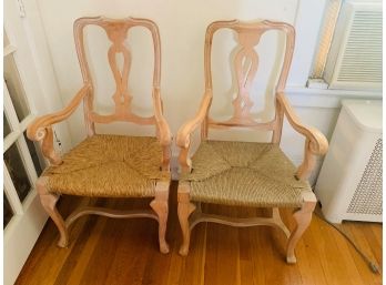 Pair Of Vintage Pickled Pine Armchairs
