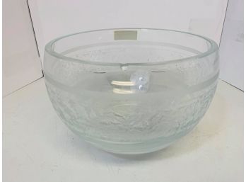 Glass Bowl With Etched Band