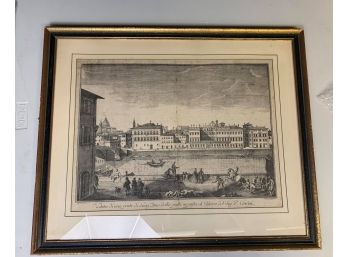 Vintage Framed And Matted Lithograph