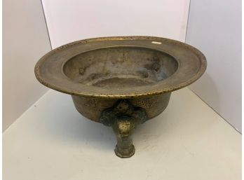 Antique Footed Brass Planter