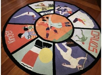 Fantastic Round Rug From SAFAVIEH  'Sports' Round 'Rag Rug' - Great Condition !