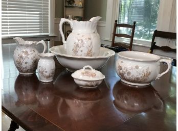 VERY Hard To Find  'John Maddock & Sons' Six Piece Chamber Set -  Pitcher And Bowl  & MORE !