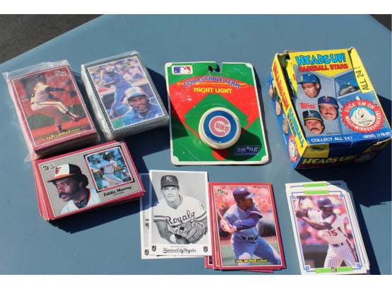 Baseball Card Lot #8 Donruss Oversize 1983-85, Cubs Night Light Box Of Head's Up!