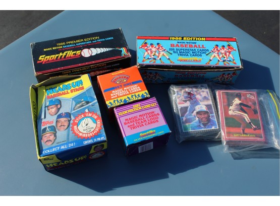 Baseball Card Lot #9 Magic Motion To The Max, Box Of Head's Up, Donruss Oversize 1984-1985