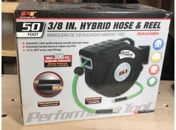 (T20) Brand New In Box 3/8' In Hybrid Hose & Reel - By Performance Tool