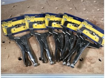 (T64) Five (5) Brand New UNUSED - Authentic Irwin Vise Grips  - ALL FOR ONE BID - GREAT LOT !