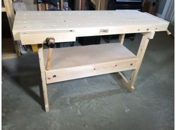 (T80) Fantstic LIKE NEW  Workbench By SJOBERGS Of Sweden / Two (2) Vices - W/ Accessory Pack