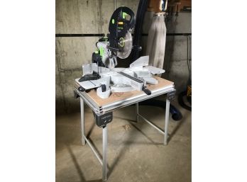 (T29) FESTOOL KS120 Sliding Compound Miter Saw - W/FESTOOL Folding Table - Paid $1,699