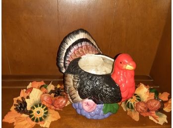 Turkey Planter With Decorative Candle Rings
