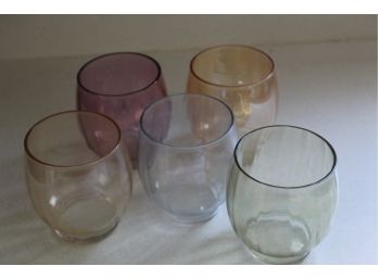 5 Tinted Glass Cups