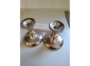 Revere Silversmiths Candle Holders With Candles