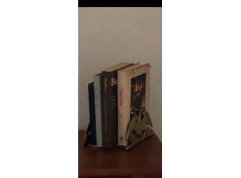 Metal Eagle Bookends And Books