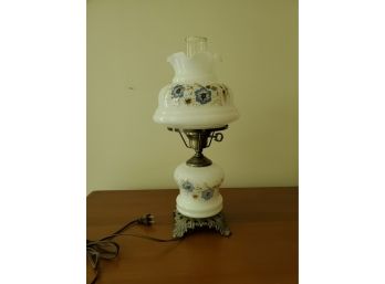 Vintage Parlor Hurricane Floral Lamp
