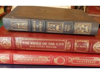 RARE Genuine Leather-bound Easton Press Books-The Voice Of The City, Travels In Alaska, The Rose & The Ring